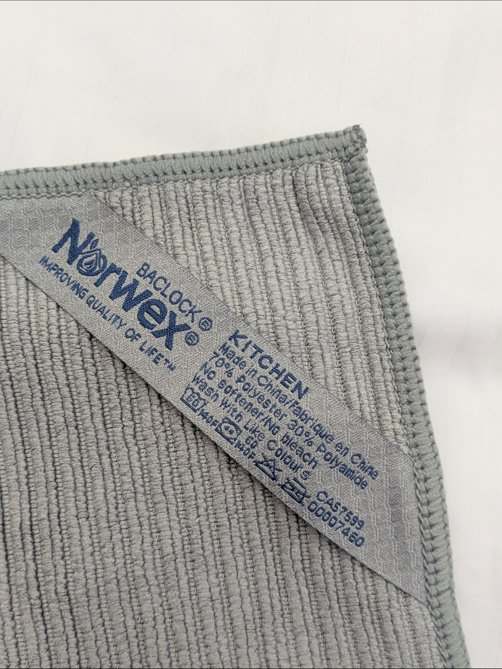 Norwex Light Gray Ribbed Microfiber Kitchen Cloth - Picture 2 of 2